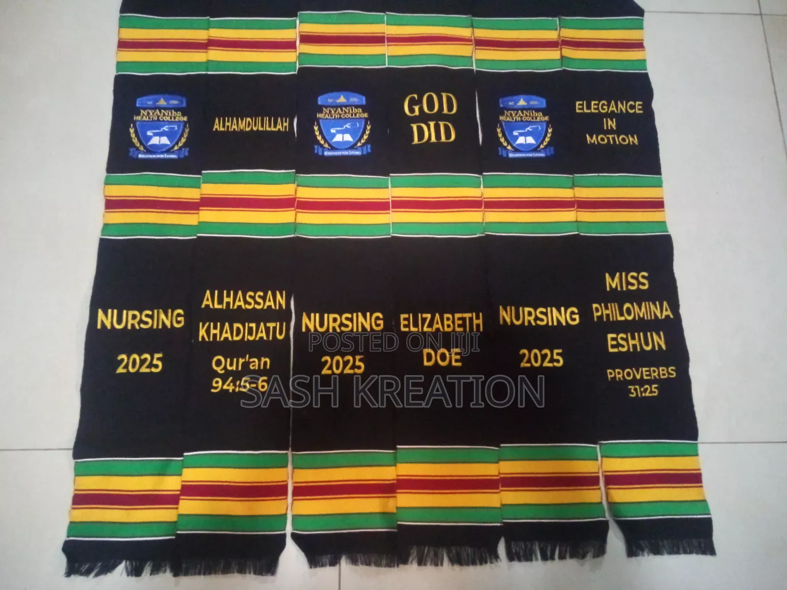Woven Akwaaba Custom Sashes