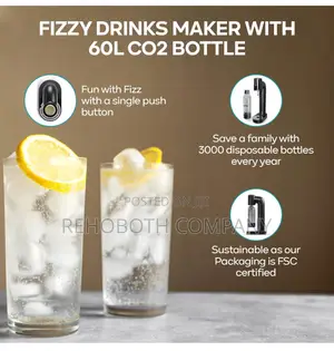 Cello Sparkling Water And Soda Maker Machine In Black