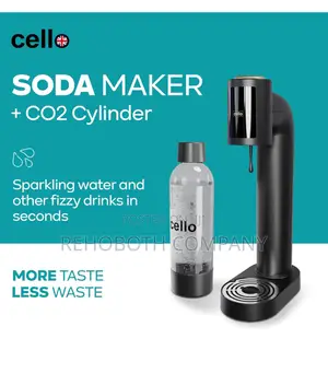 Cello Sparkling Water And Soda Maker Machine In Black