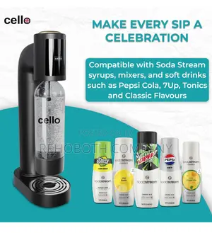 Cello Sparkling Water And Soda Maker Machine In Black