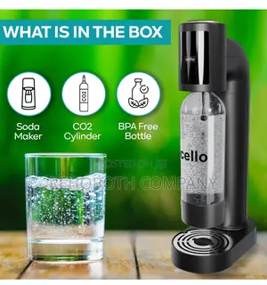 Cello Sparkling Water And Soda Maker Machine In Black