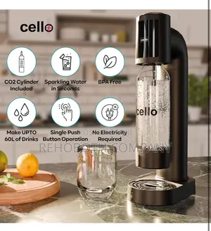 Cello Sparkling Water And Soda Maker Machine In Black