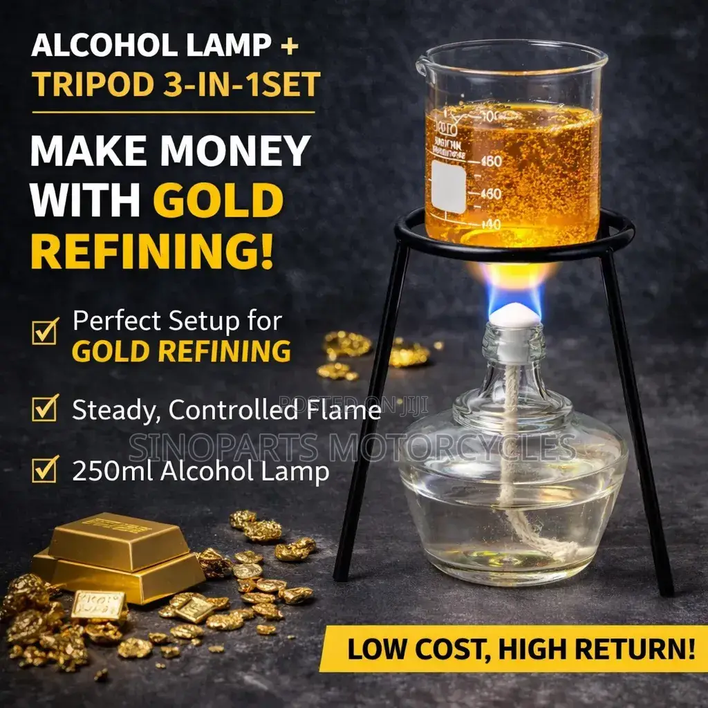 Alcohol Lamp Tripod Set for Gold Refining Heating Tool 250ml