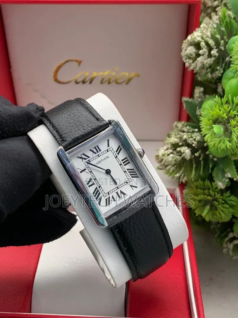 Cartier Slim Leather Men Vintage Watch