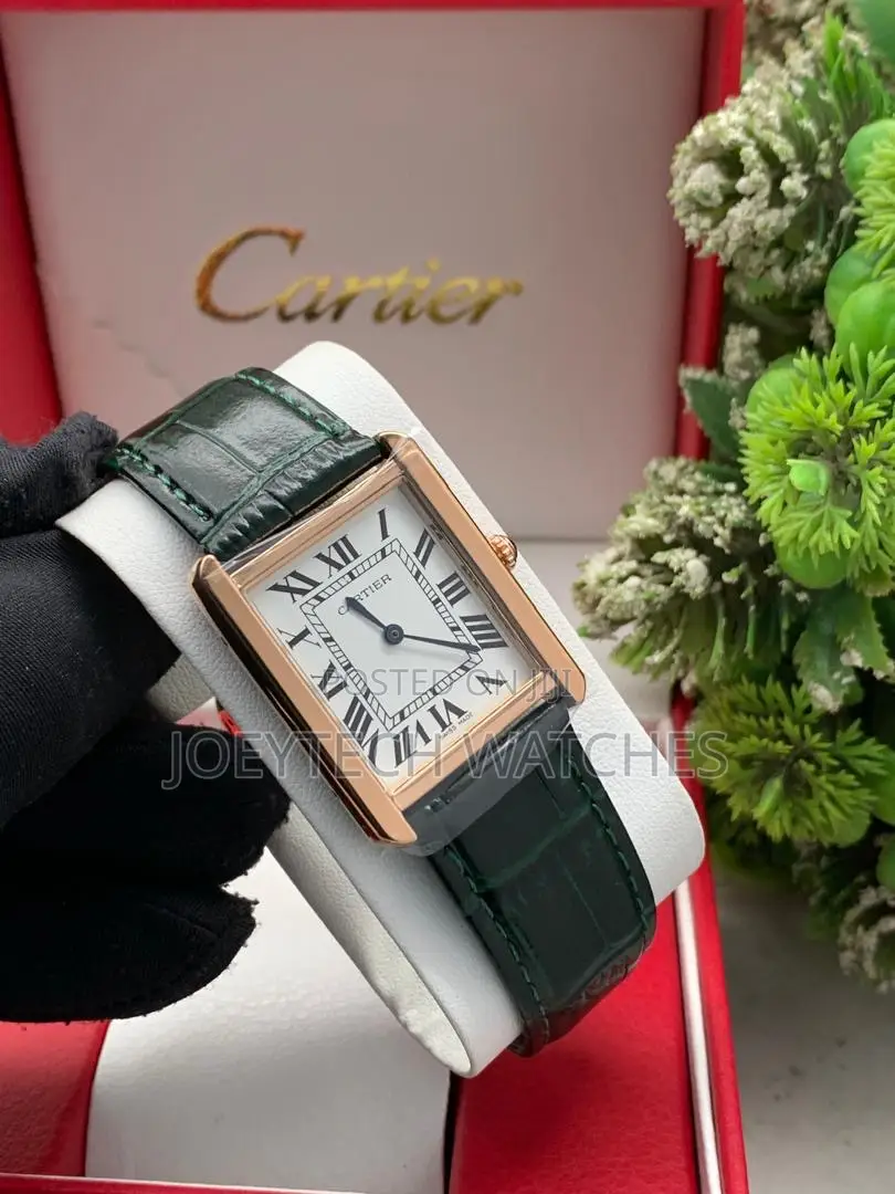 Cartier Slim Leather Men Vintage Watch