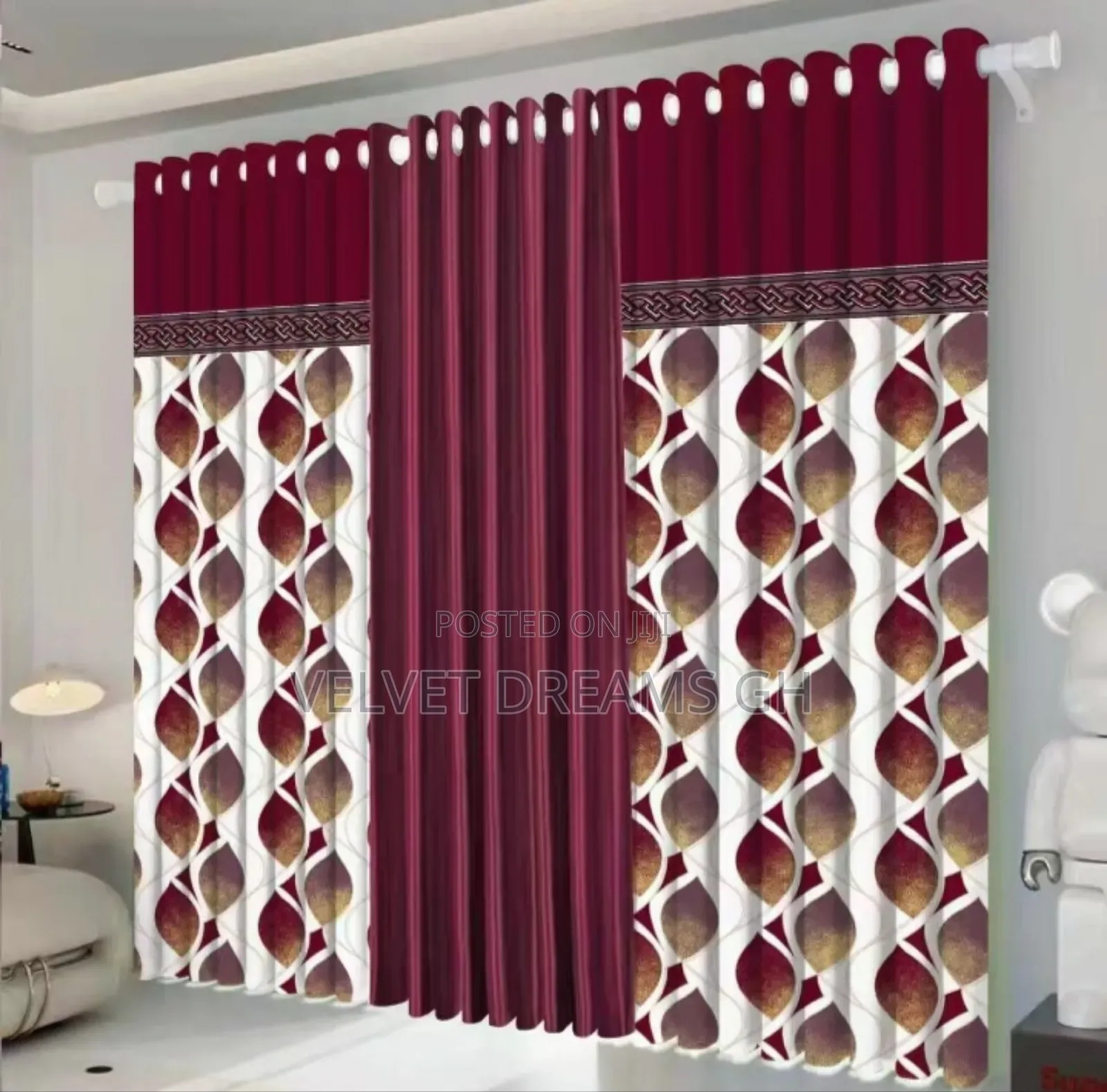 3-in-1 Curtains Voile, Design Sunblock
