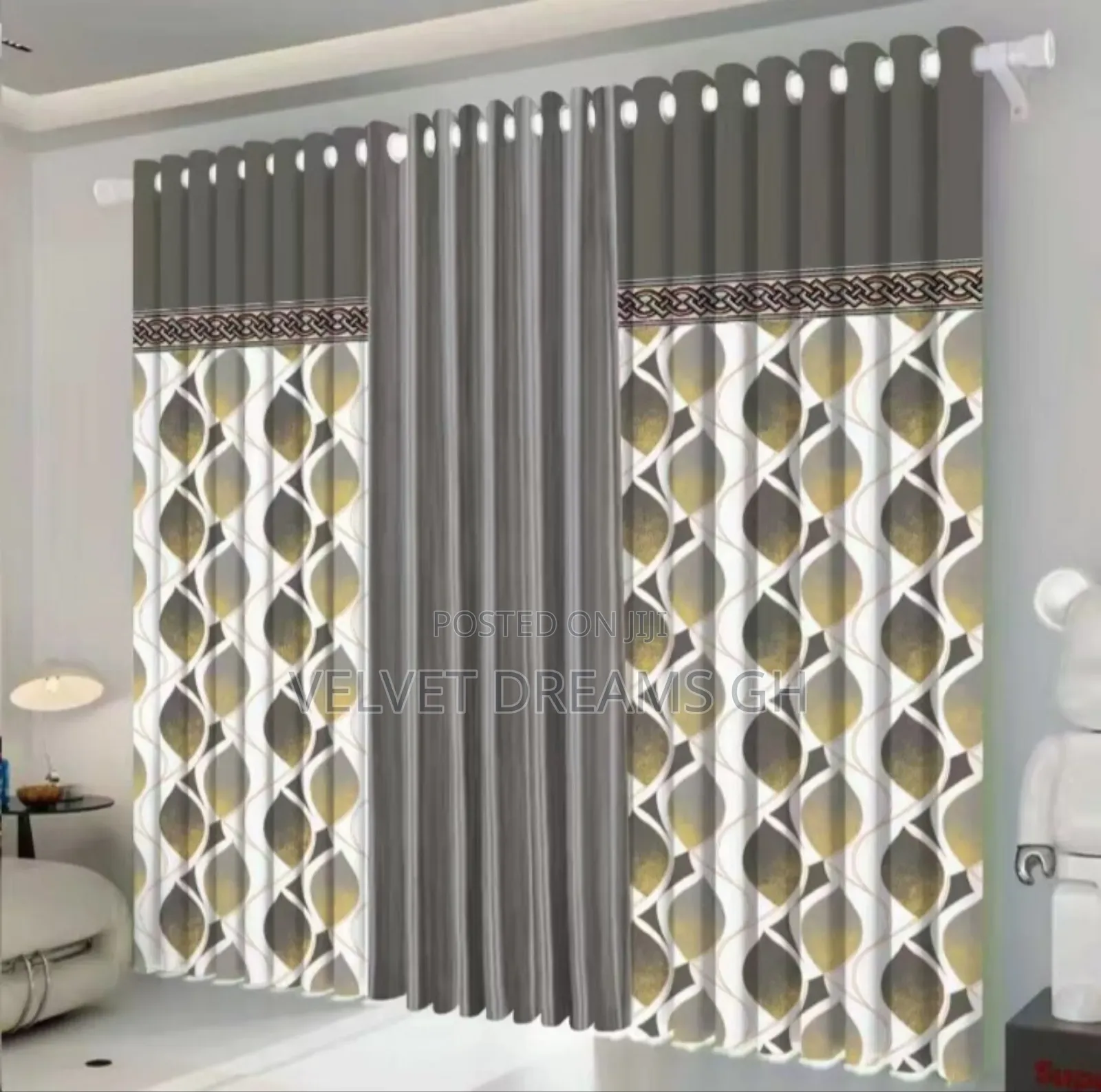 3-in-1 Curtains Voile, Design Sunblock