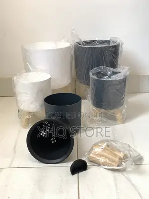 Modern Indoor Potted Plants Wooden Stands Flower Pots