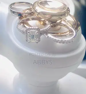 Emerald Cut Moissanite Wedding Rings-925 Sterling Silver
