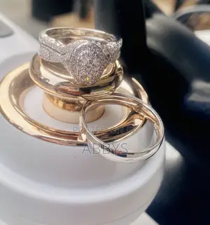 Three Set Cubic Zirconia 925 Sterling Silver Wedding Ring