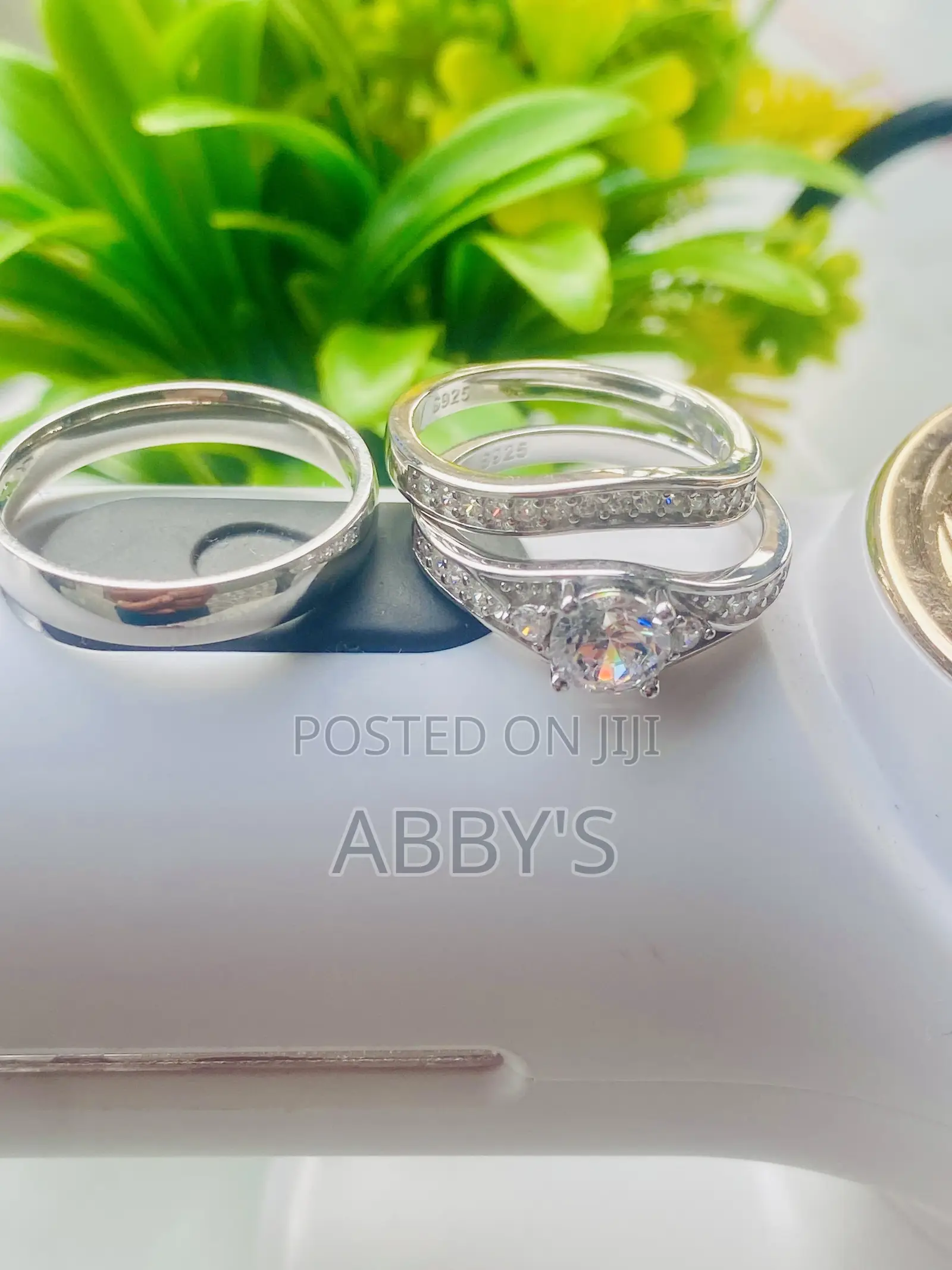 Luxury Ring For Couples 100% 925 Sterling Silver-3pcs