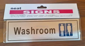 Washroom Sign (Metallic)