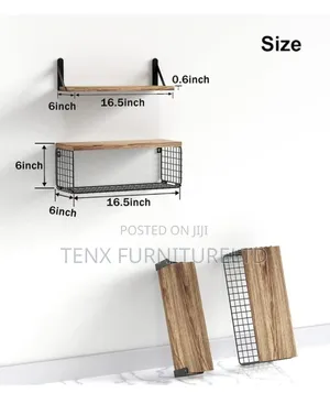 Floating Shelves Iron Rack Organizer Shelf - Brown