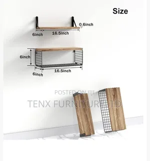 Floating Shelves Iron Rack Organizer Shelf - Brown