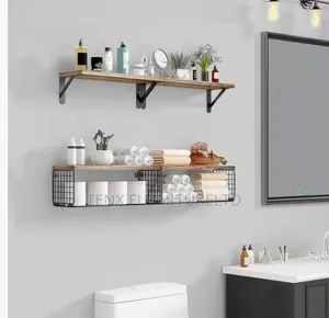 Floating Shelves Iron Rack Organizer Shelf - Brown