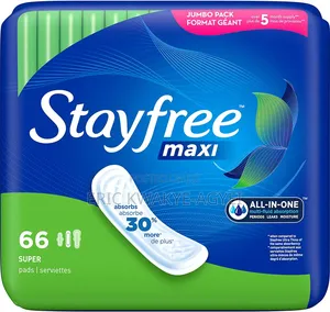Stayfree Maxi Pads For Women, Super - 66 Count
