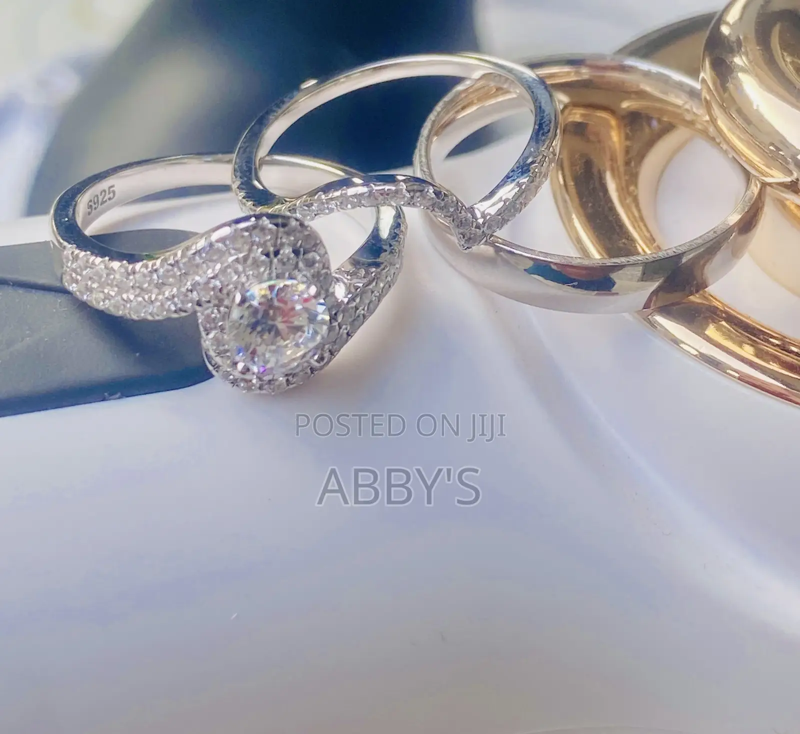Exquisite 100% 925 Sterling Silver Zircon Wedding Ring