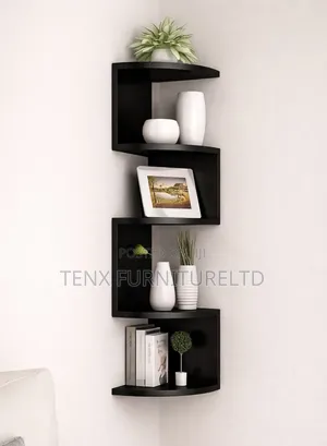 Wall Corner Bookshelf Storage Rack, Potted Plant Holder, Photo Frame