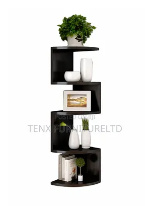 Wall Corner Bookshelf Storage Rack, Potted Plant Holder, Photo Frame