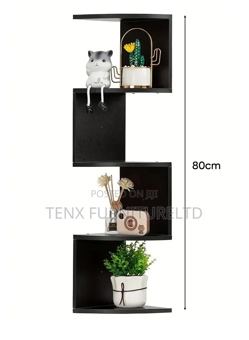 Wall Corner Bookshelf Storage Rack, Potted Plant Holder, Photo Frame