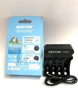 4-Slot Smart Charger for Aa/Aaa Lithium-Ion Rechargeable Batteries