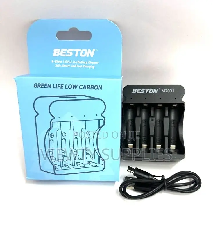 4-Slot Smart Charger for Aa/Aaa Lithium-Ion Rechargeable Batteries
