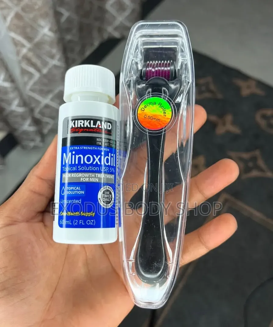 Kirkland Minoxidil Oil and Derma Roller System for Hair Regrowth