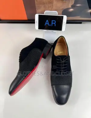 Black Leather and Suede Formal Dress Shoes