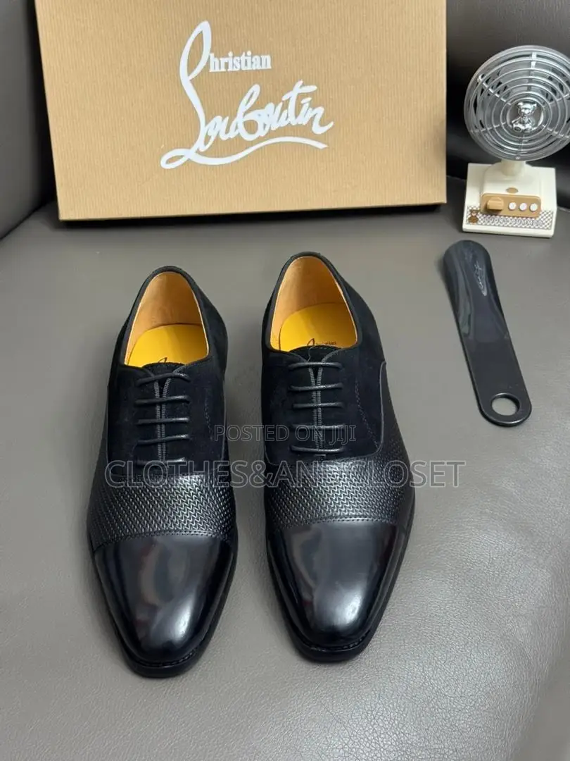 Black Leather and Suede Formal Dress Shoes