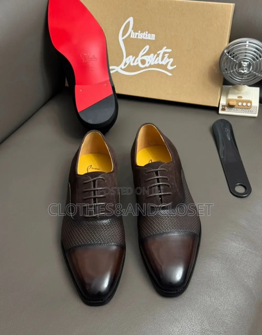 Brown Leather and Suede Oxford Shoes
