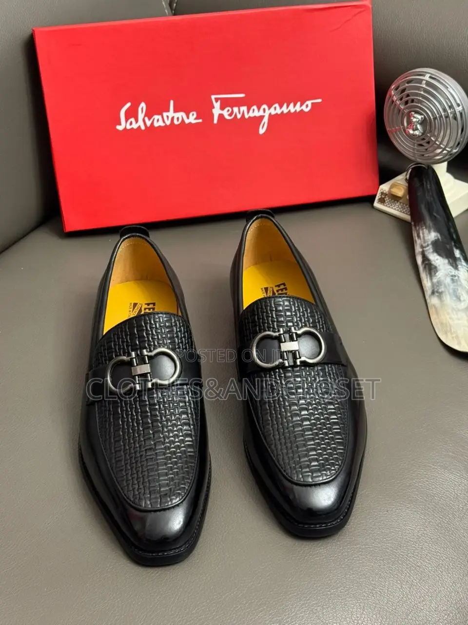 Ferragamo Men's Black Leather Loafer