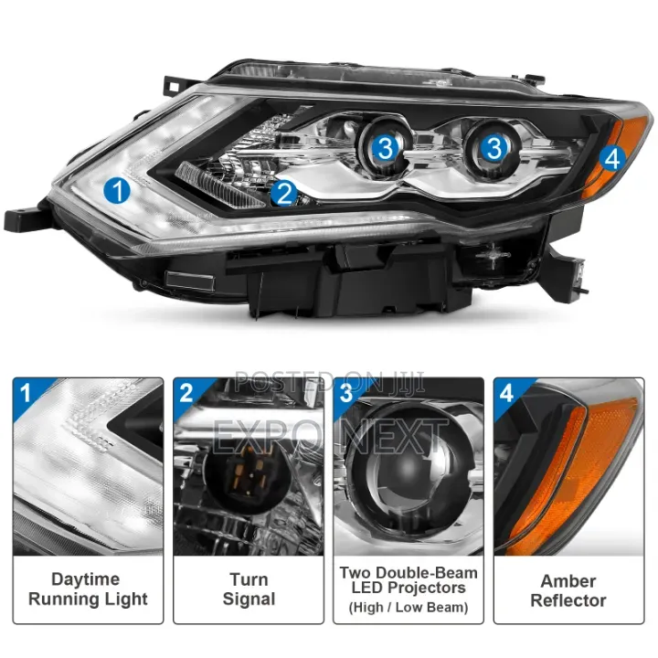 Nissan Rogue Sl/Sl Hybrid Models 2017-2020 Headlight