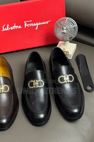 Salvatore Ferragamo Gancini Buckle Leather Loafer.
