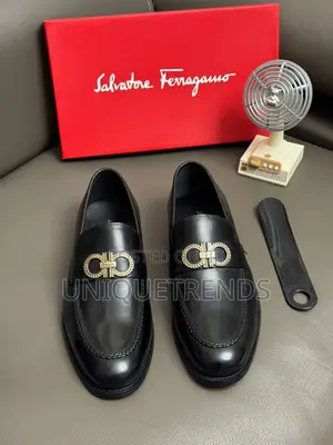 Salvatore Ferragamo Gancini Buckle Leather Loafer.