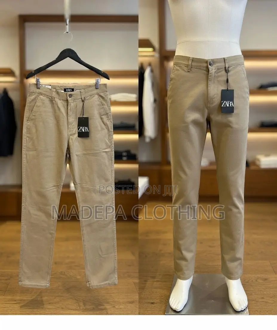 Straight Khaki Trousers