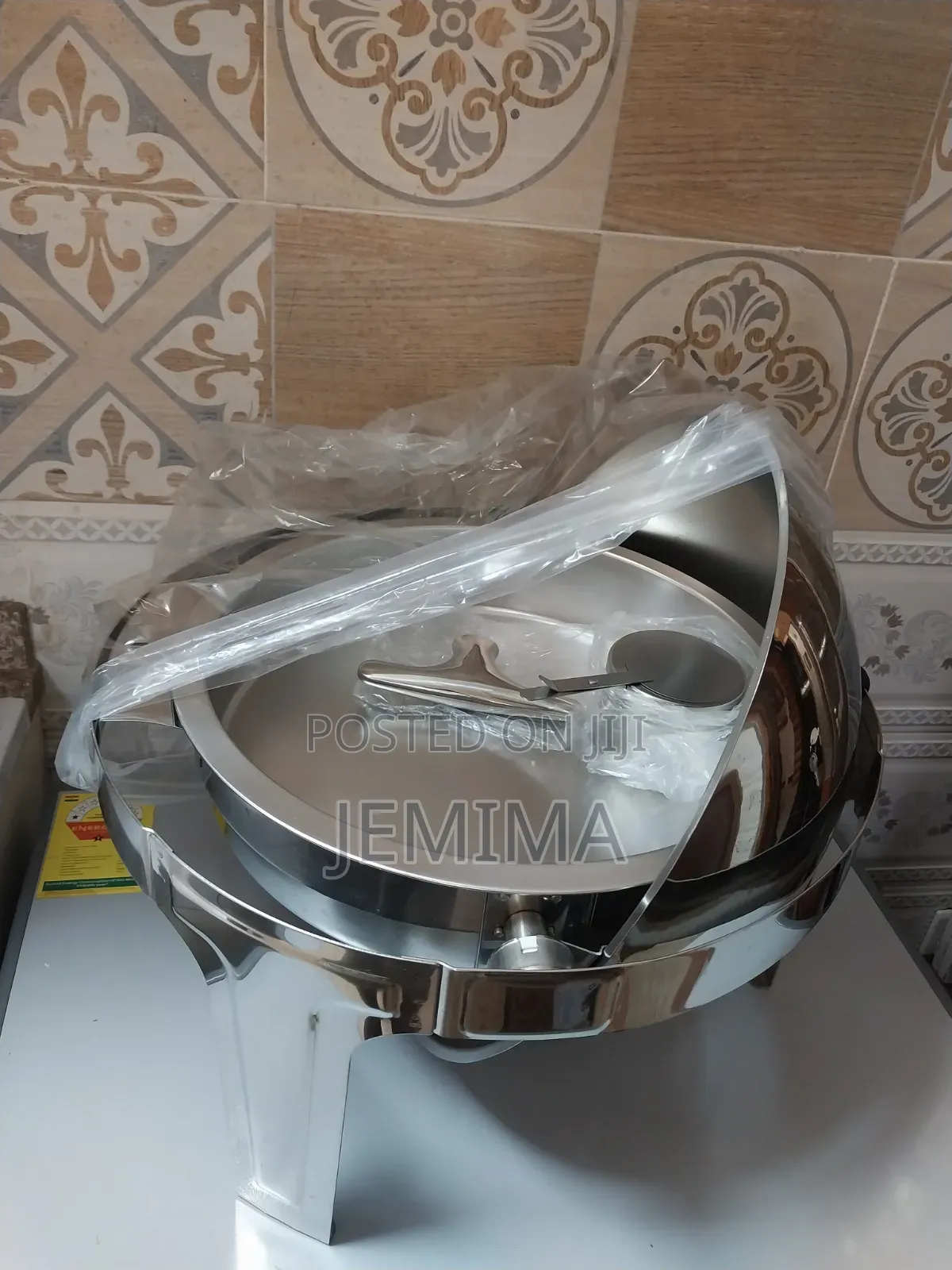 6.8l Round Stainless Steel Chaffing Dish Set With Swinging Cover