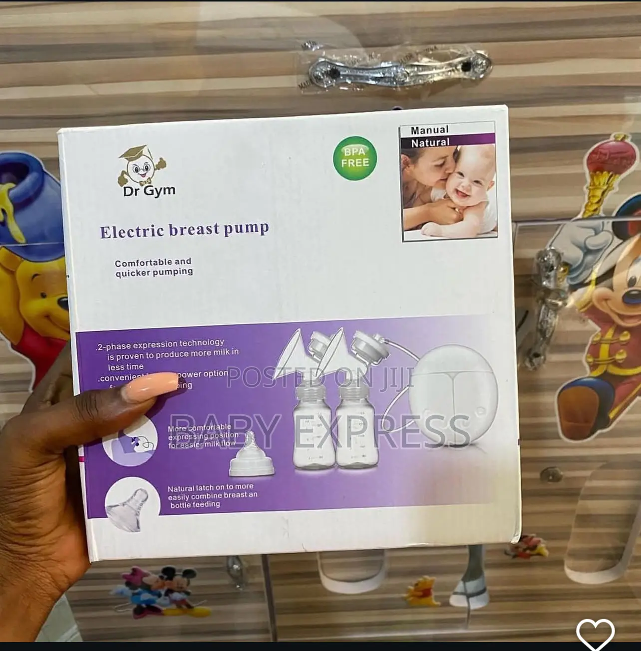 Double Electric Breast Pump With Bottle Lids – Easy Use Clean