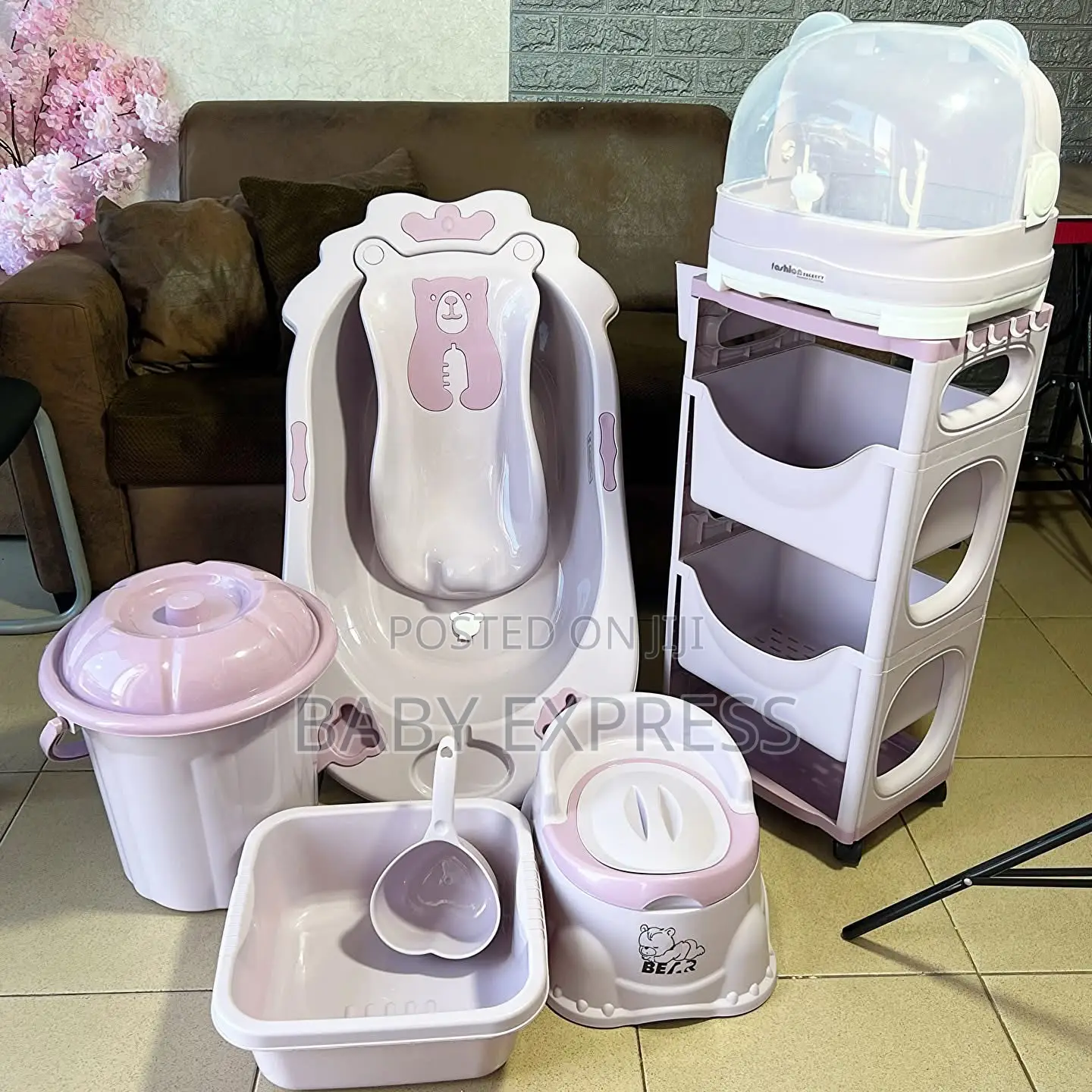 Complete Baby Bath Set With Organizer Bottledrying Racksafe Convenient