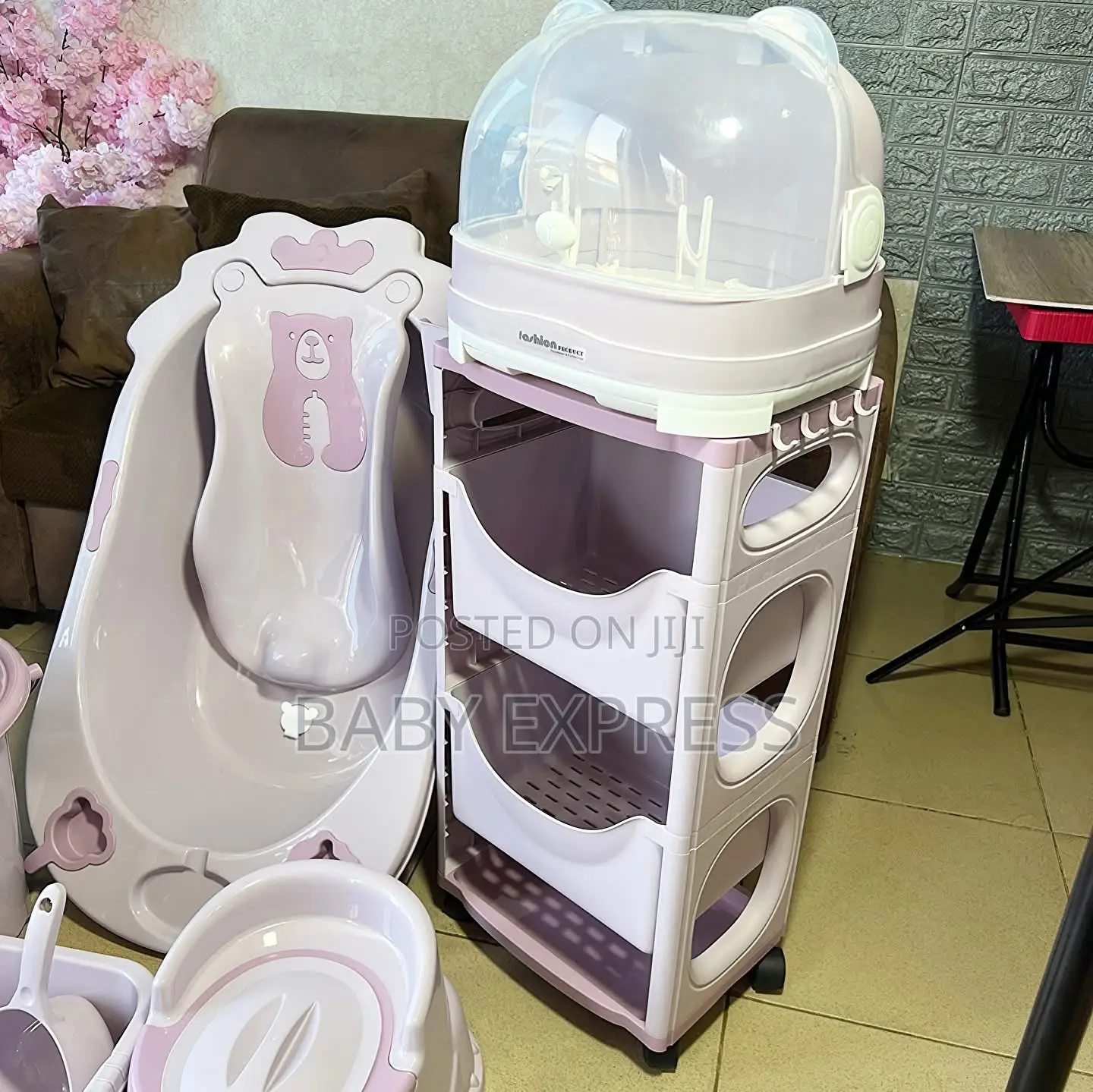 Complete Baby Bath Set With Organizer Bottledrying Racksafe Convenient