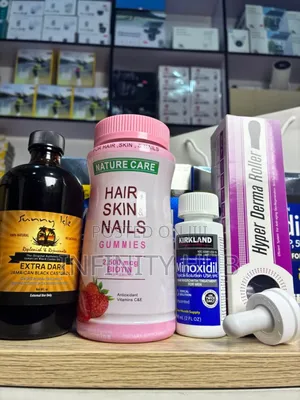 Kirkland Minoxidil, Derma Roller,Castar Oil Large Size and Gummies