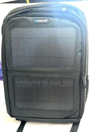 12w Solar Power Outdoor Portable Camera Laptop Backpack Bag (Black)