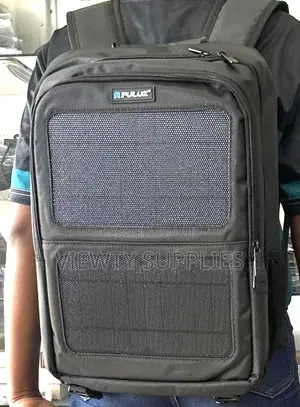 12w Solar Power Outdoor Portable Camera Laptop Backpack Bag (Black)