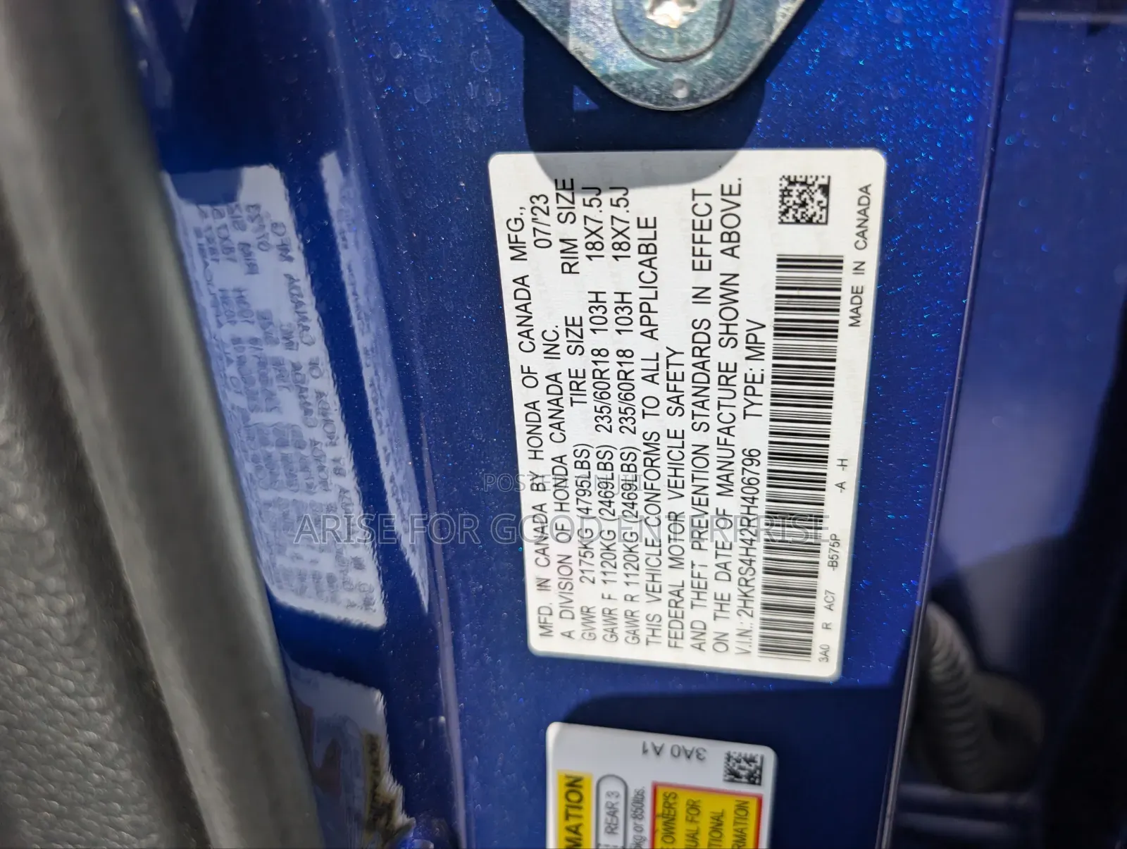 Honda CR-V EX AWD 2024 Blue