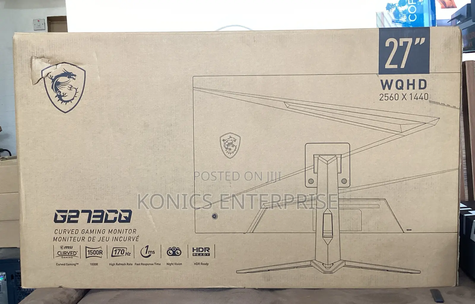 Msi - G273cq 27" LCD Curved QHD 170hz 1ms Freesync Premium With HDR
