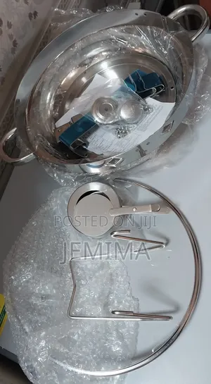 5.5l Round Stainless Steel Chaffing Dish With Glass Cover and a Hook