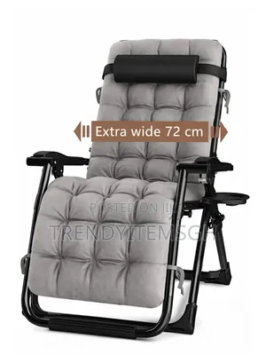 72cm /28" Portable Folding Lawn Recliner Comfy Stable Garden Chairs