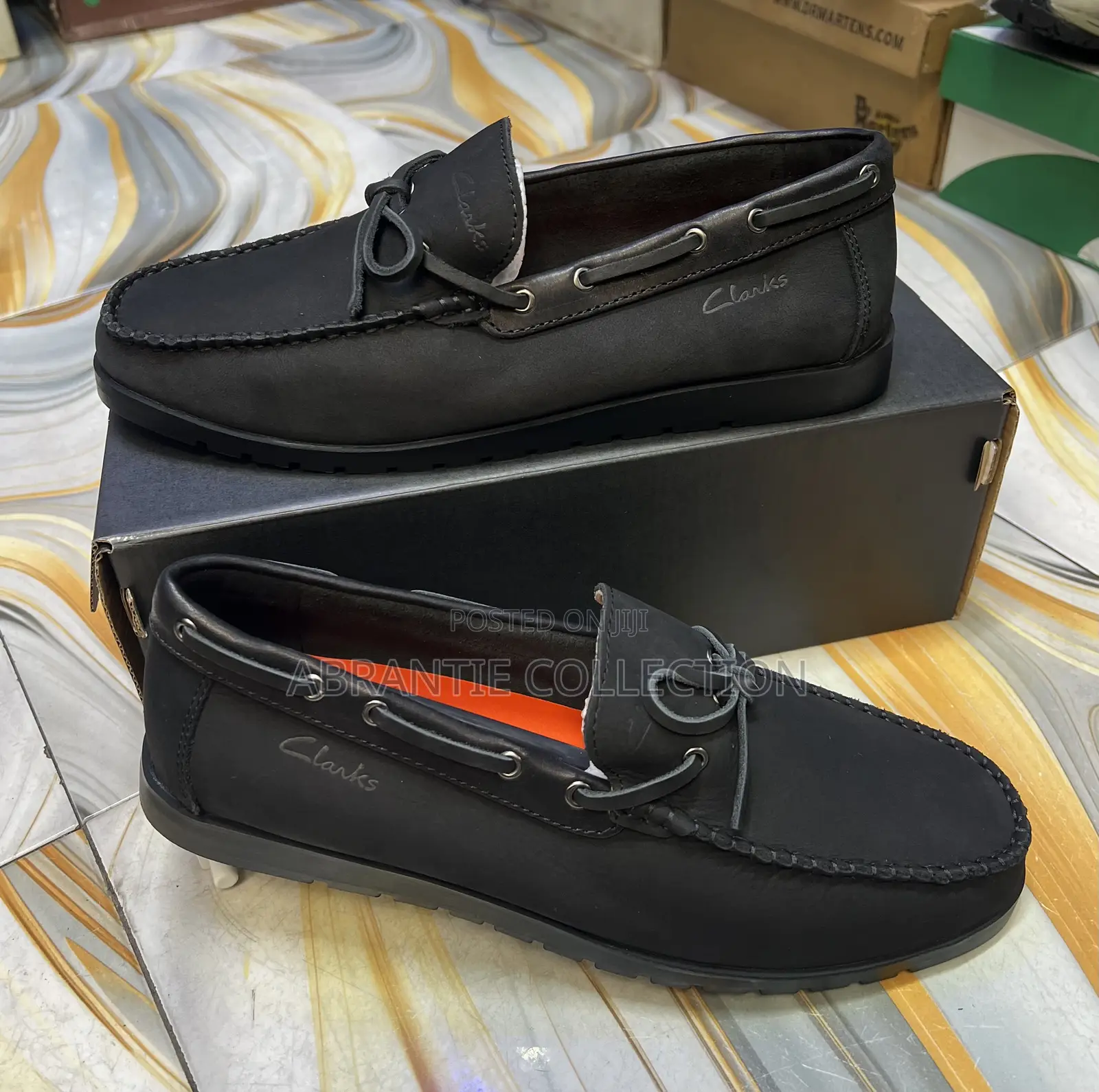 Men’S Clarks Classic Suede Black Loafers