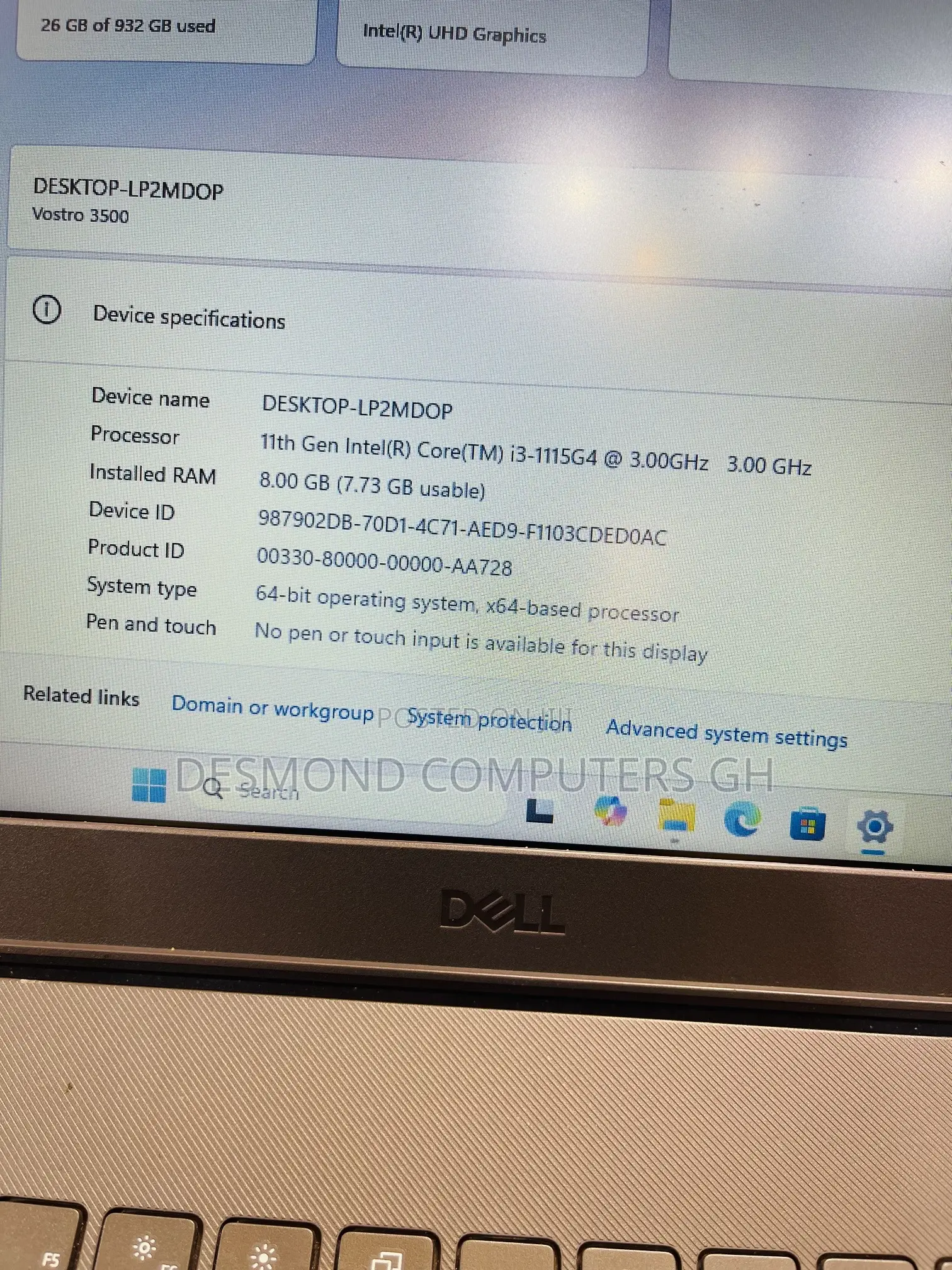 Laptop Dell Vostro 3500 8GB Intel Core i3 HDD 1T