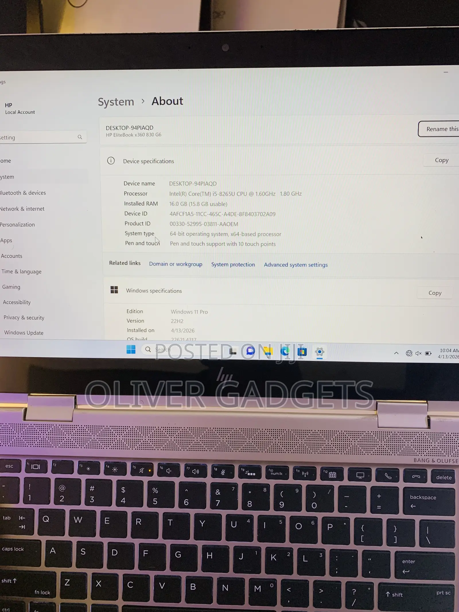 Laptop HP EliteBook x360 830 G6 16GB Intel Core i5 SSD 256GB