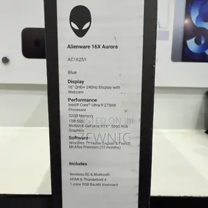 New Laptop Alienware 16x Aurora 32GB Intel Core Ultra 9 SSD 1T